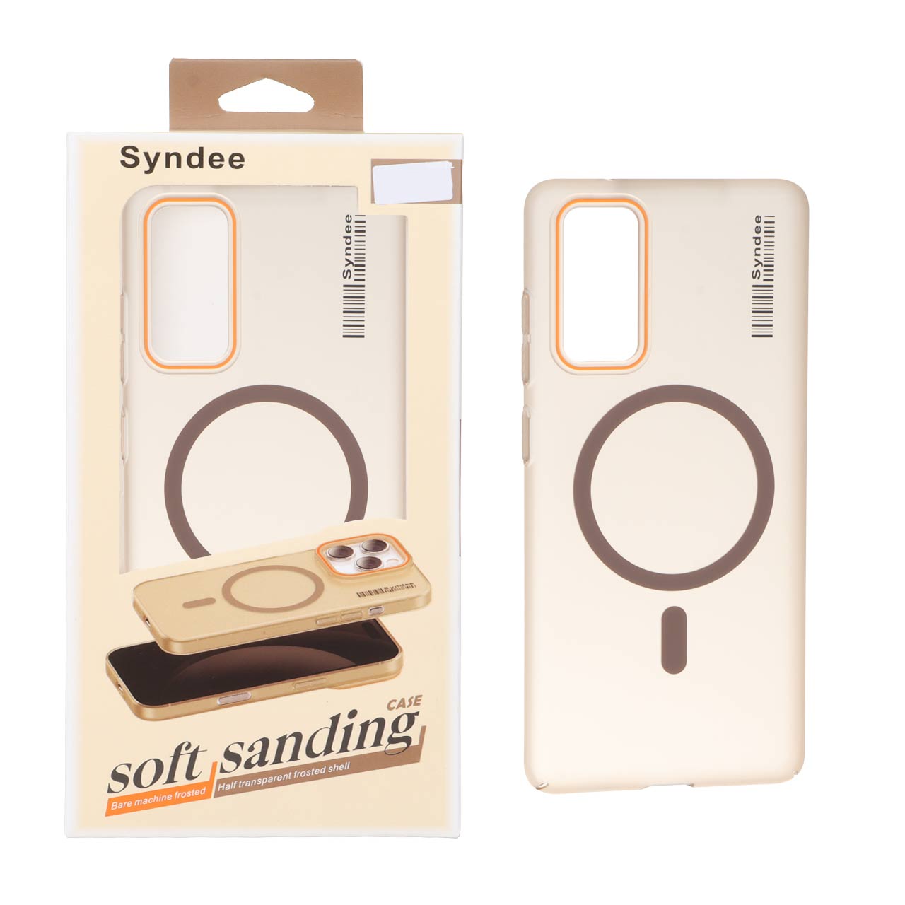 قاب اورجینال Syndee پشت مات MagSafe مدل Samsung Galaxy S20 FE - قهوه ای (پک دار)