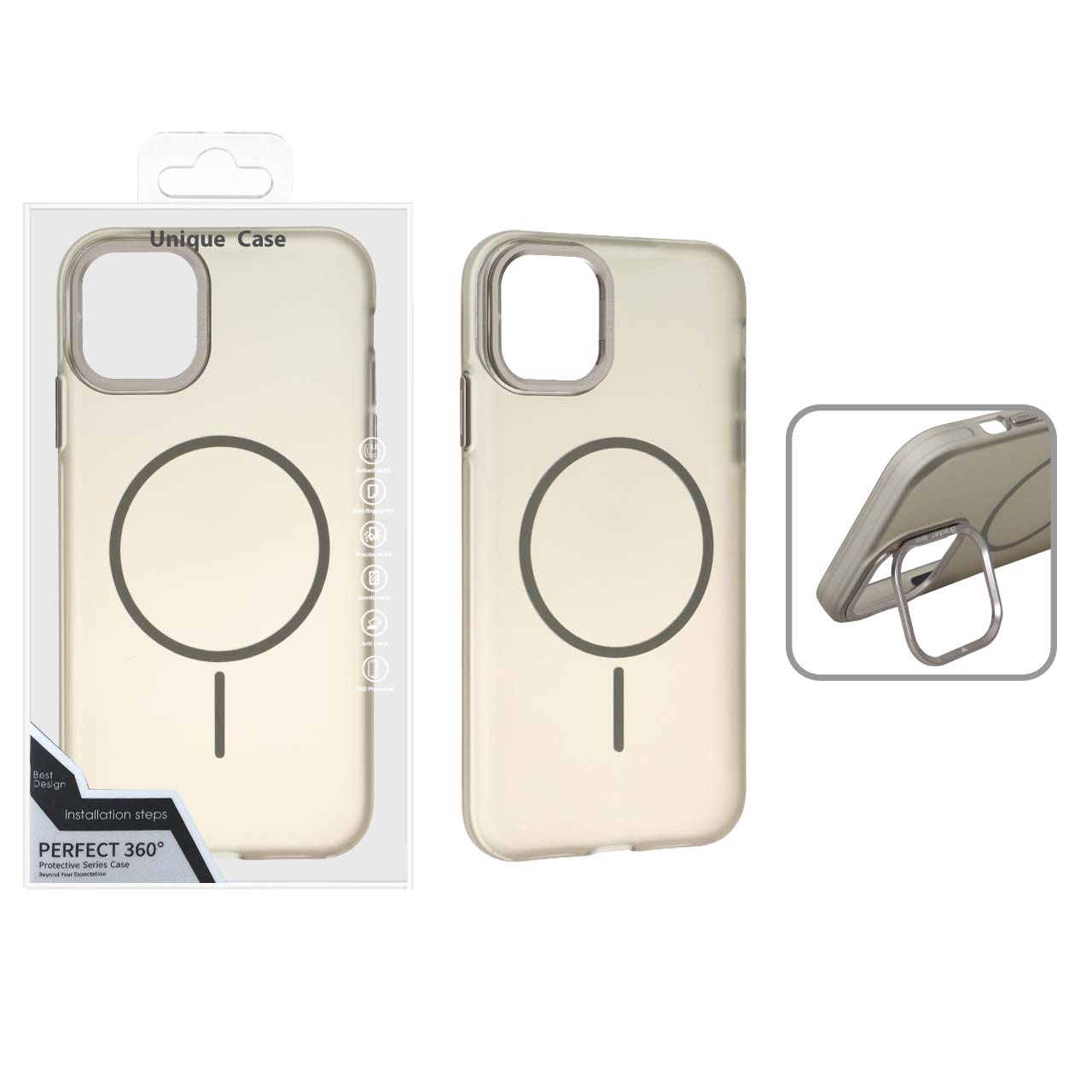 قاب طرح Bracket Lens مات مگ سیف لنز استندشو مناسب برای آیفون ۱۱