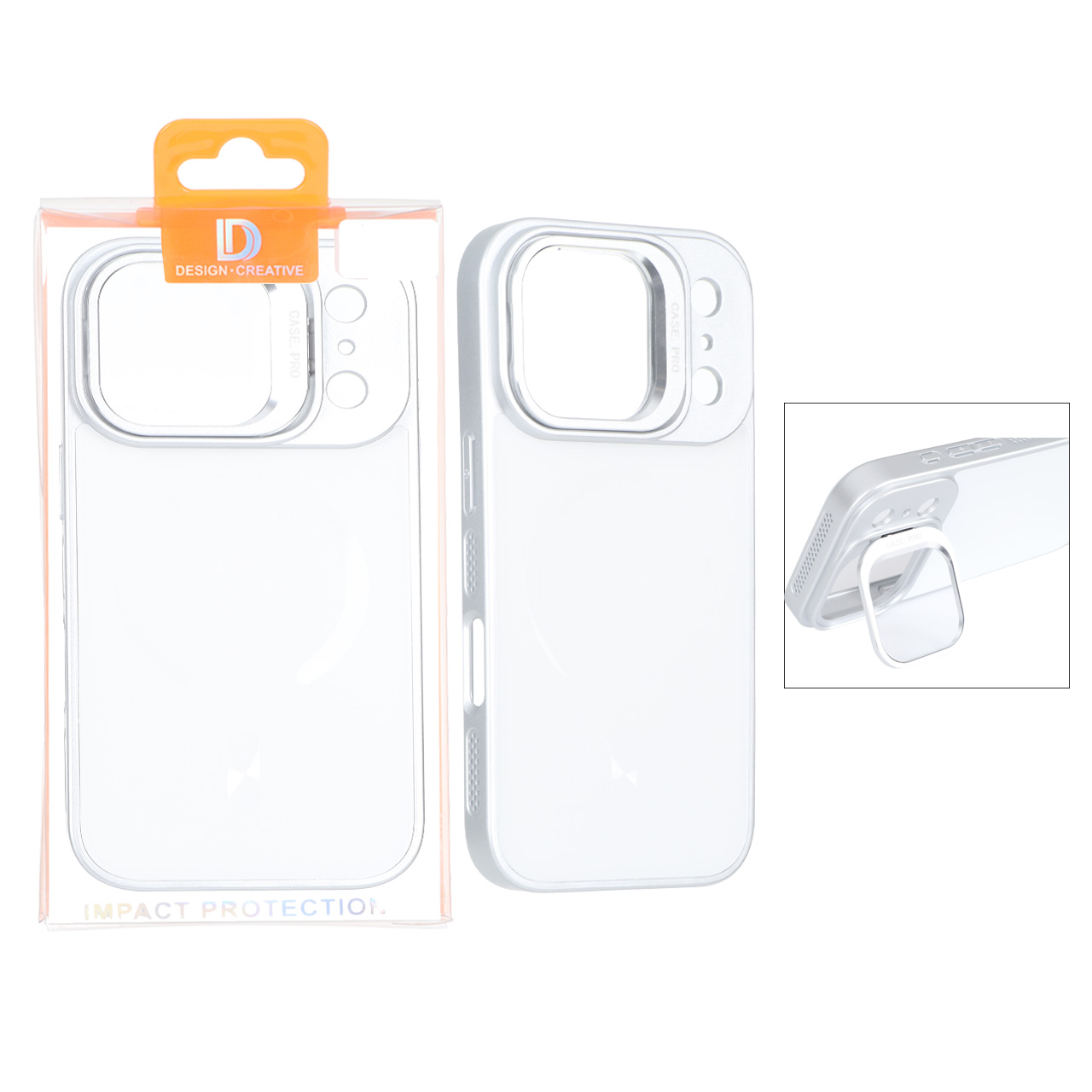 قاب اورجینال PVD Case Pro استندشو MagSafe مدل Apple iPhone 17 Pro - نقره ای (پک دار)