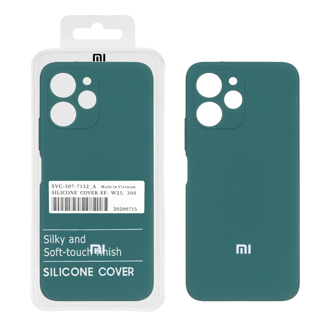 قاب سیلیکونی پاک کنی اورجینال درجه یک Xiaomi Redmi 12 / Poco M6 Pro 5G - سبز تیره (پک دار)