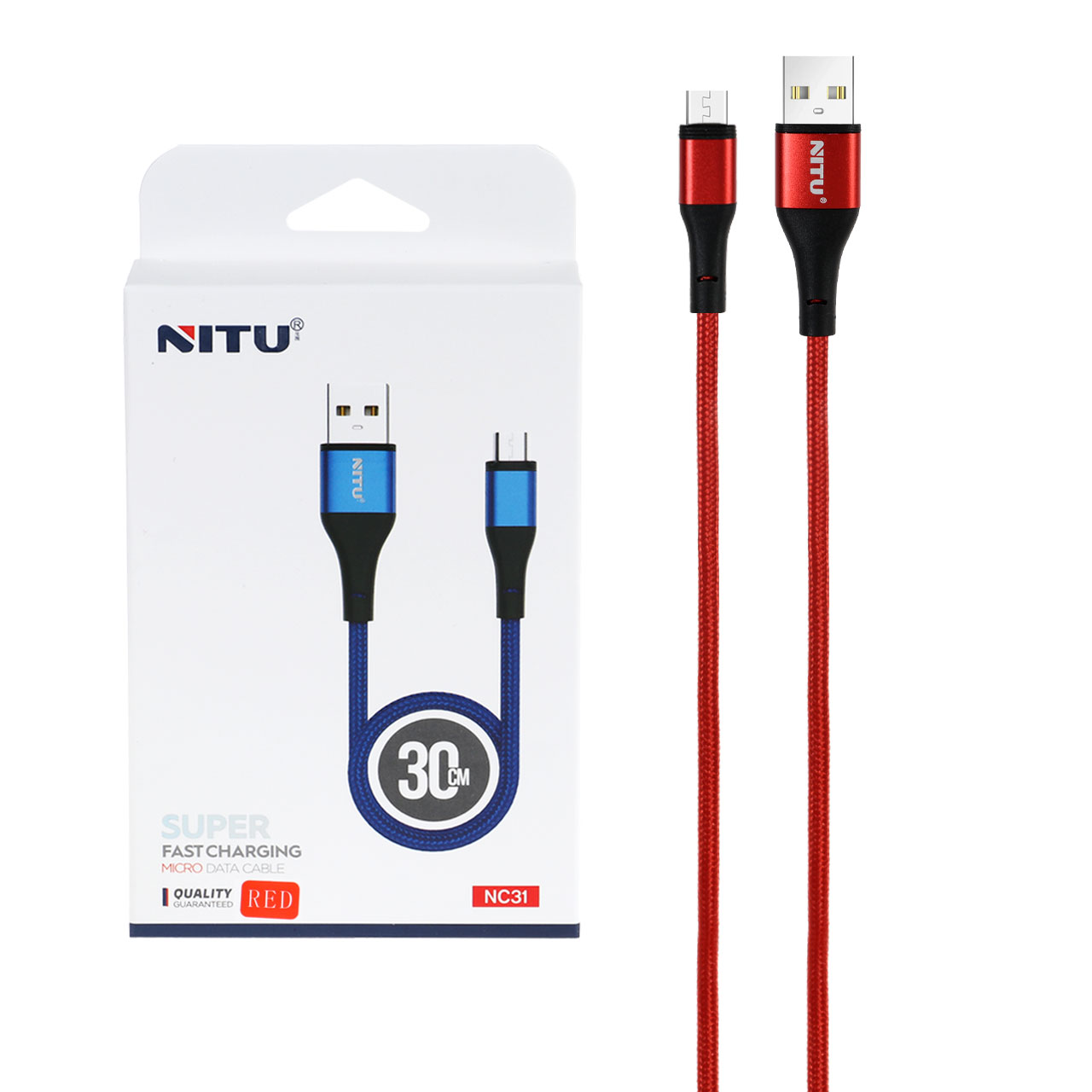 کابل شارژ فست اندروید NITU مدل NC31 Micro USB قرمز