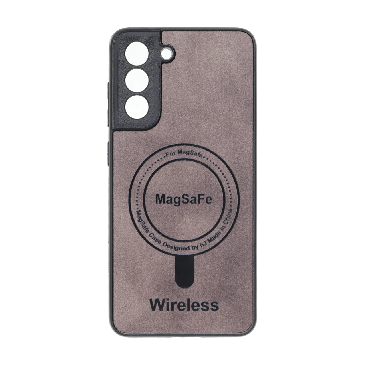 قاب Wireless طرح مگ سیف محافظ لنز برجسته قهوه ای مناسب برای سامسونگ گلکسی S21 FE