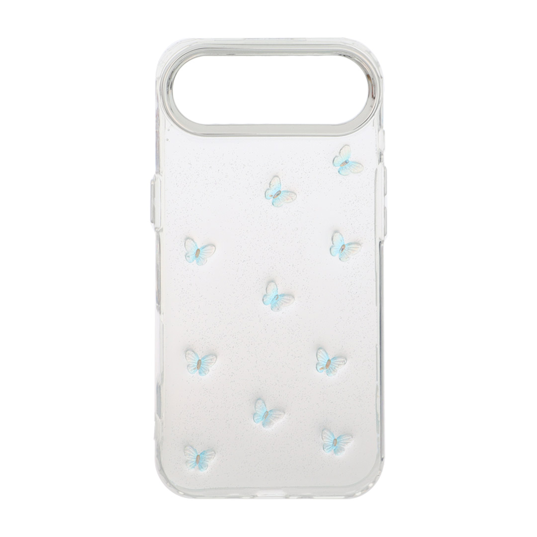 قاب رزینی شفاف طرح پروانه برجسته برای Apple iPhone 17 Air - کد 391