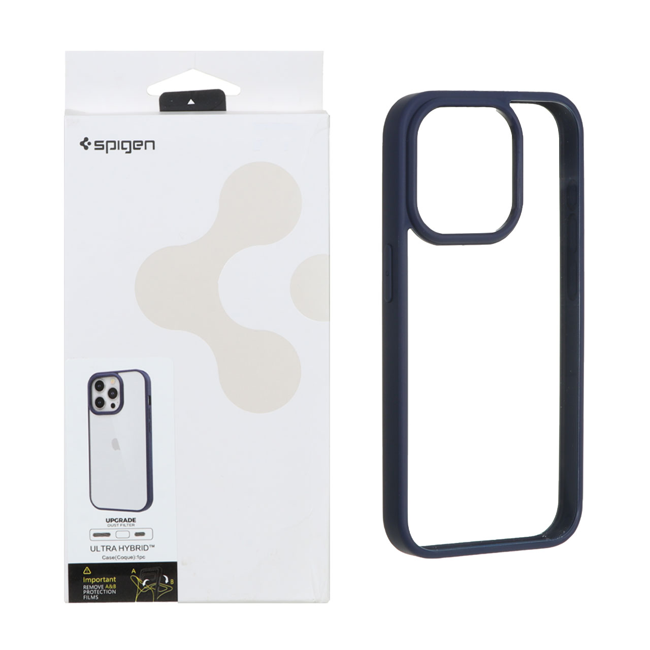 قاب اورجینال Spigen مدل Ultra Hybrid با توری اسپیکر فلزی سرمه‌ای مناسب برای آیفون 15 پرو