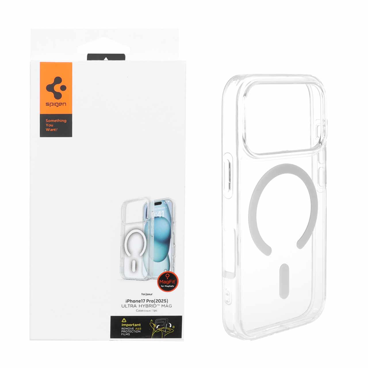 قاب اورجینال Spigen Ultra Hybrid MagSafe شفاف مناسب برای آیفون 17 پرو