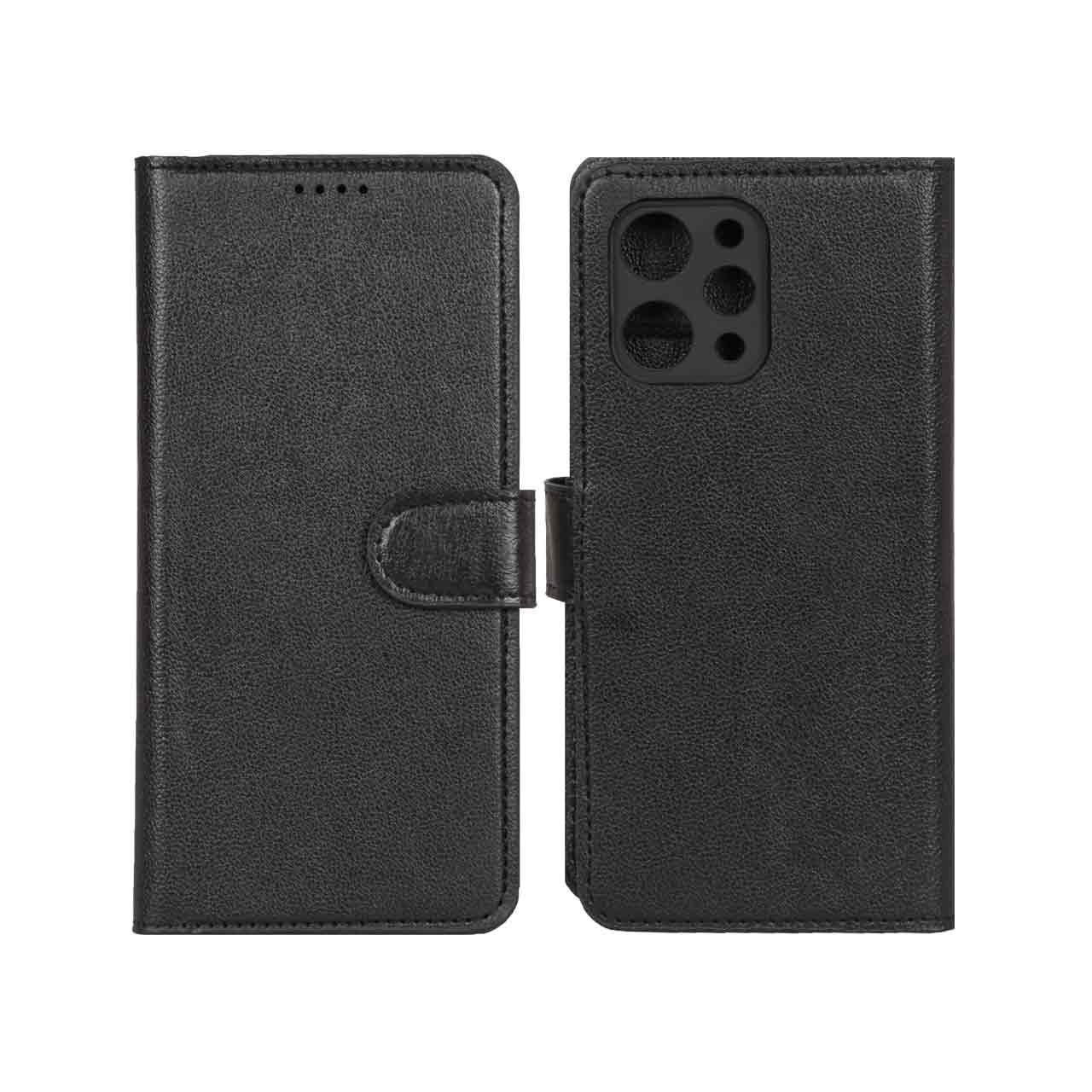 کیف موبایل چرمی مگنتی محافظ لنزدار مناسب برای شیائومی ردمی ۱۲ و پوکو ام ۶ پرو 5G