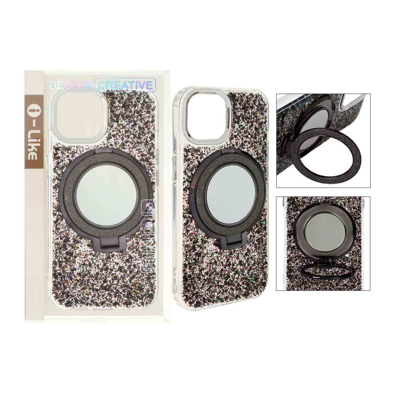 قاب i Like رزینی مگنتی استندشو Apple iPhone 15 / iPhone 14 / iPhone 13 - مشکی 