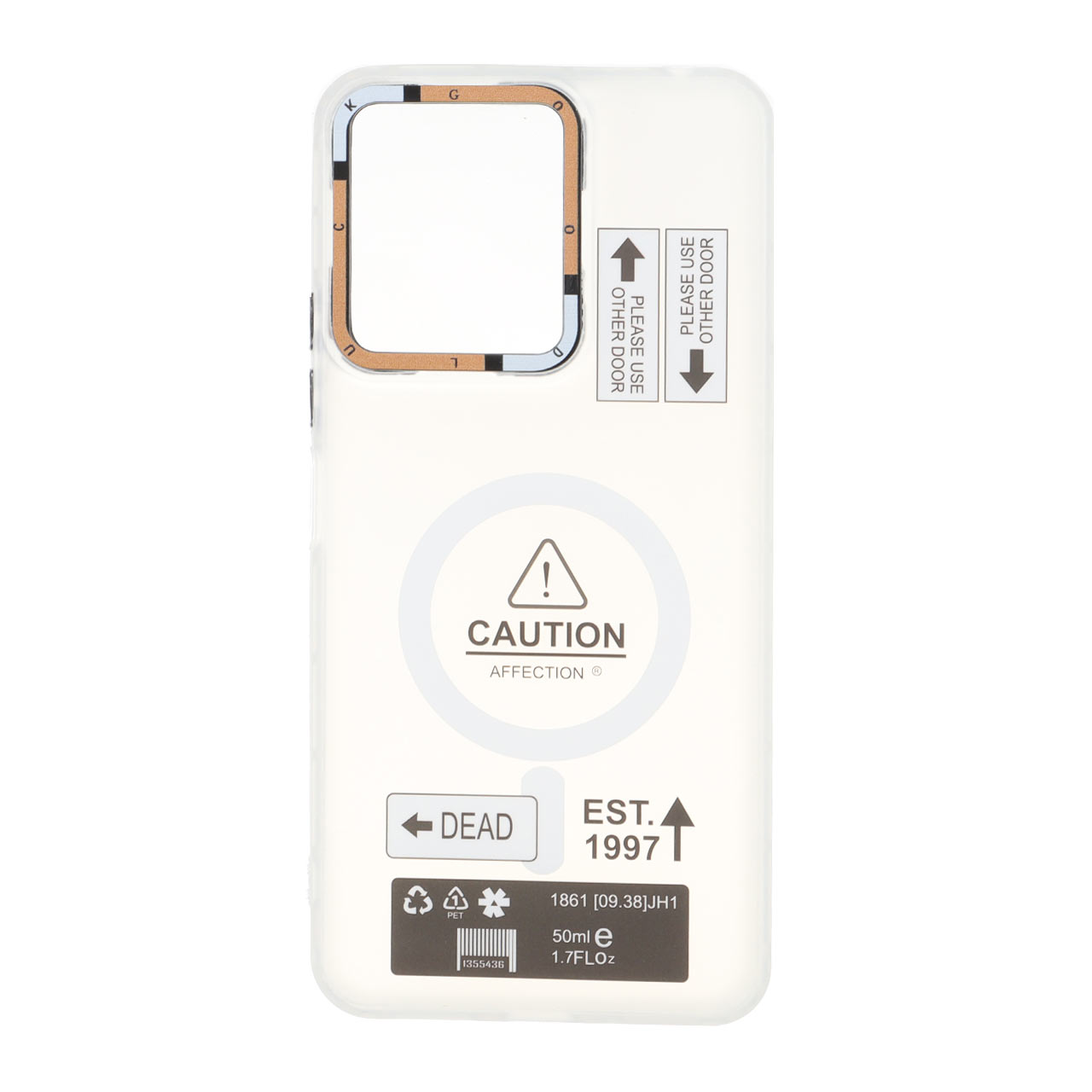 قاب طرح مگ سیف Caution دور مات مناسب برای شیائومی ردمی 13 سی و پوکو سی 65
