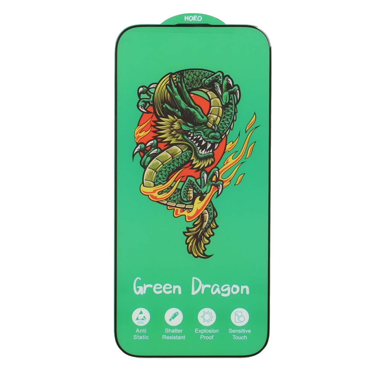 محافظ صفحه نمایش طرح Green Dragon فول کاور آنتی استاتیک هورو مناسب برای آیفون 17 ایر