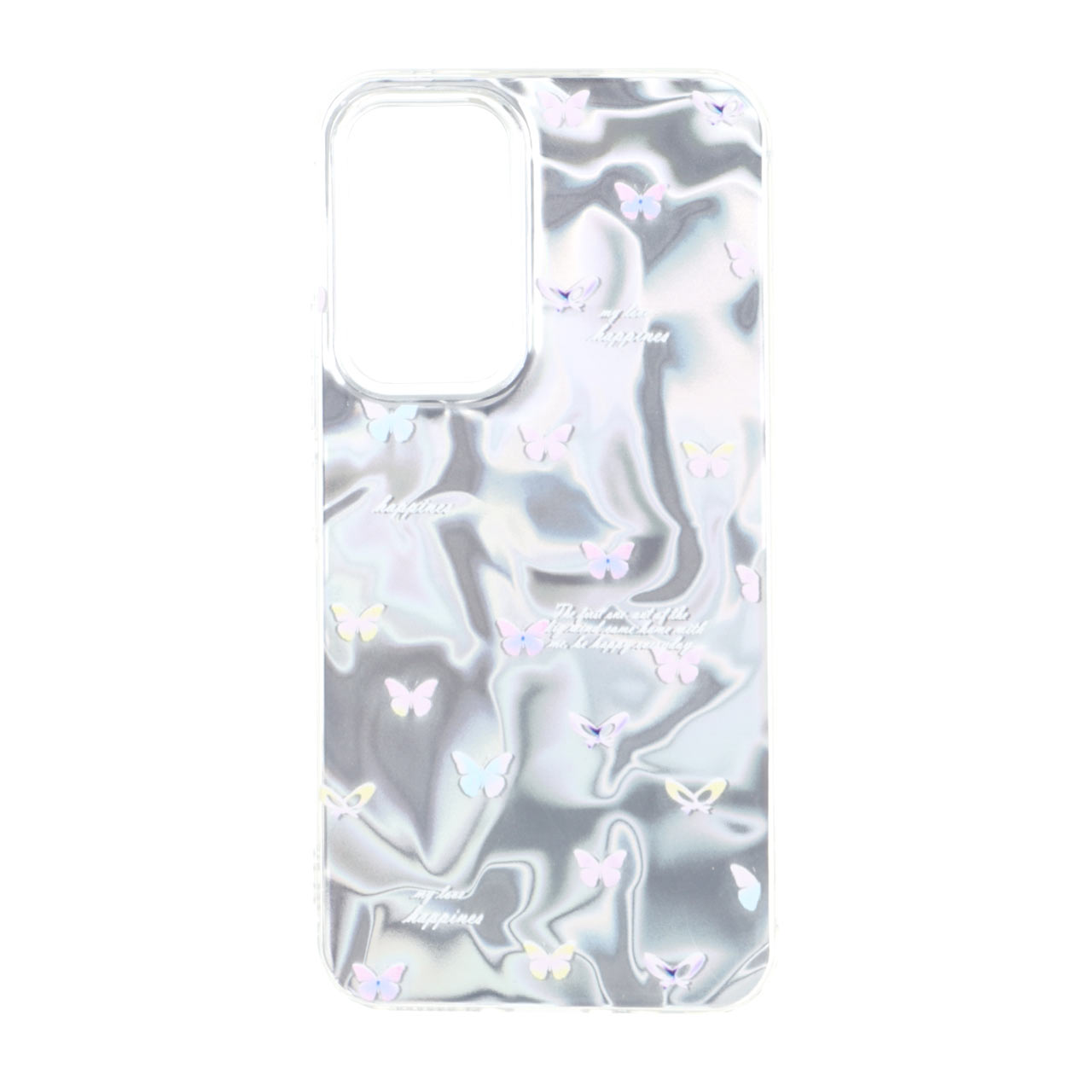 قاب طرح Silver Cloud پروانه ای دور ژله ای مناسب برای سامسونگ گلکسی A54