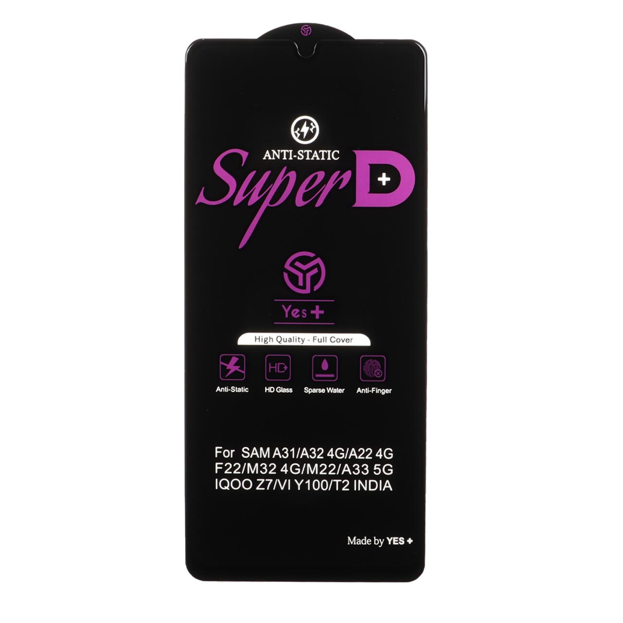 محافظ صفحه نمایش شیشه ای Super D Anti Static Yes Plus مدل سامسونگ گلکسی A31 / A32 4G / A33 5G / A22 4G / F22 4G / M22 / M32 4G
