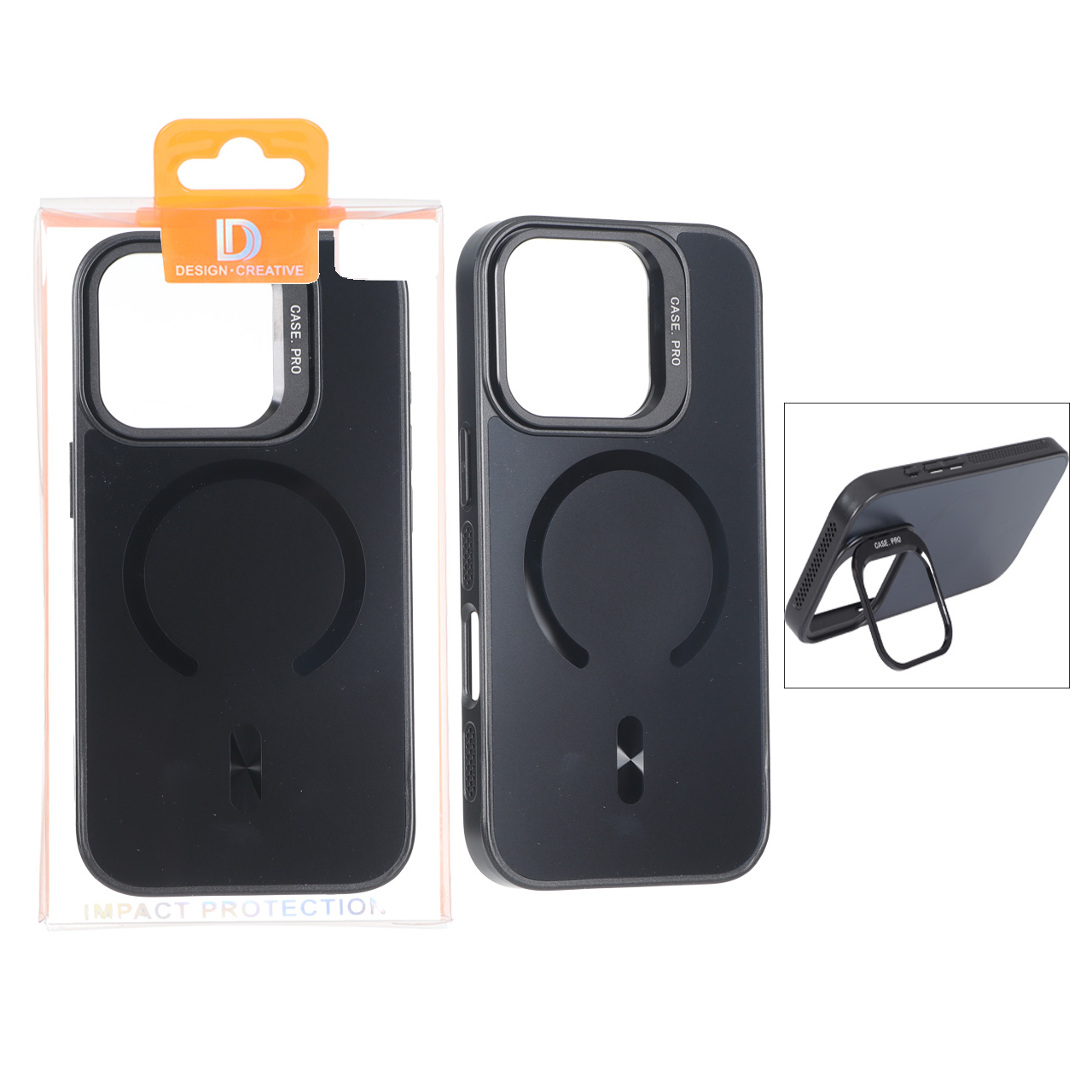 قاب اورجینال PVD Case Pro استندشو MagSafe مدل Apple iPhone 16 Pro - مشکی (پک دار)