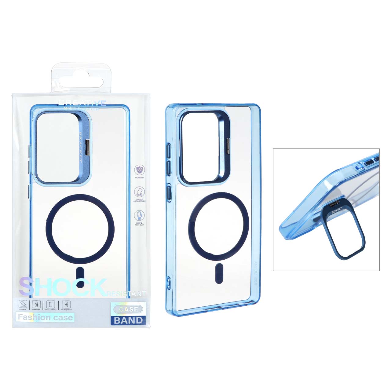 قاب طرح Bracket کریستالی MagSafe لنز آلومینیومی مناسب برای سامسونگ گلکسی S25 اولترا