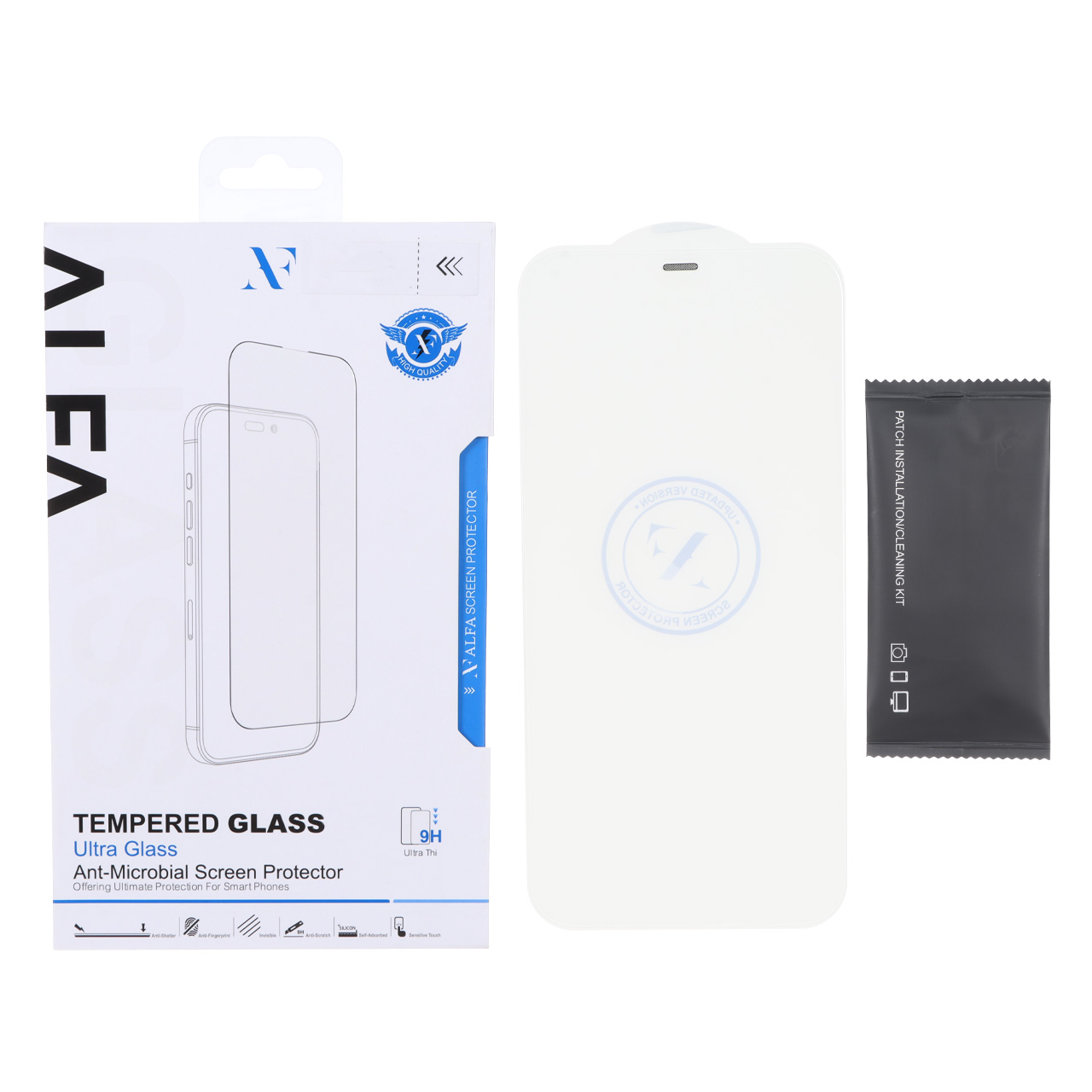 محافظ صفحه نمایش شیشه ای اورجینال ALFA بدون حاشیه Apple iPhone 12 Pro Max (پک دار)