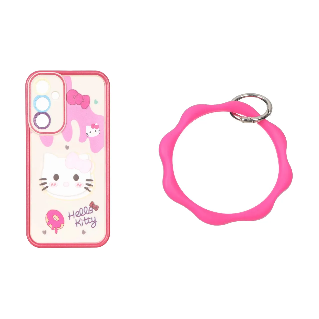 قاب Solid Case عروسک برجسته النگویی محافظ لنز رنگی Samsung Galaxy A54 - طرح 500