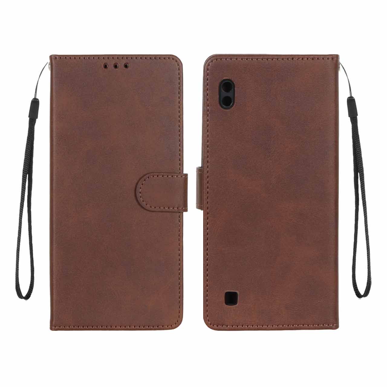 کیف موبایل مگنتی چرمی قهوه ای مناسب برای سامسونگ گلکسی A10 و M10