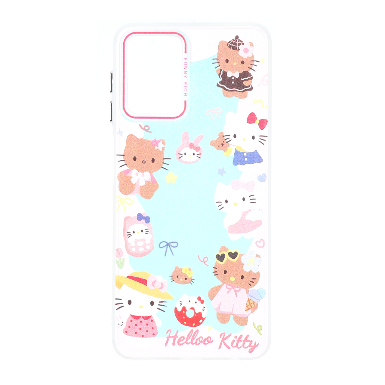 قاب طرح هولوگرامی Funnyrich Hello Kitty دور مات مناسب برای سامسونگ گلکسی A22 4G / M22 / M32 4G / F22