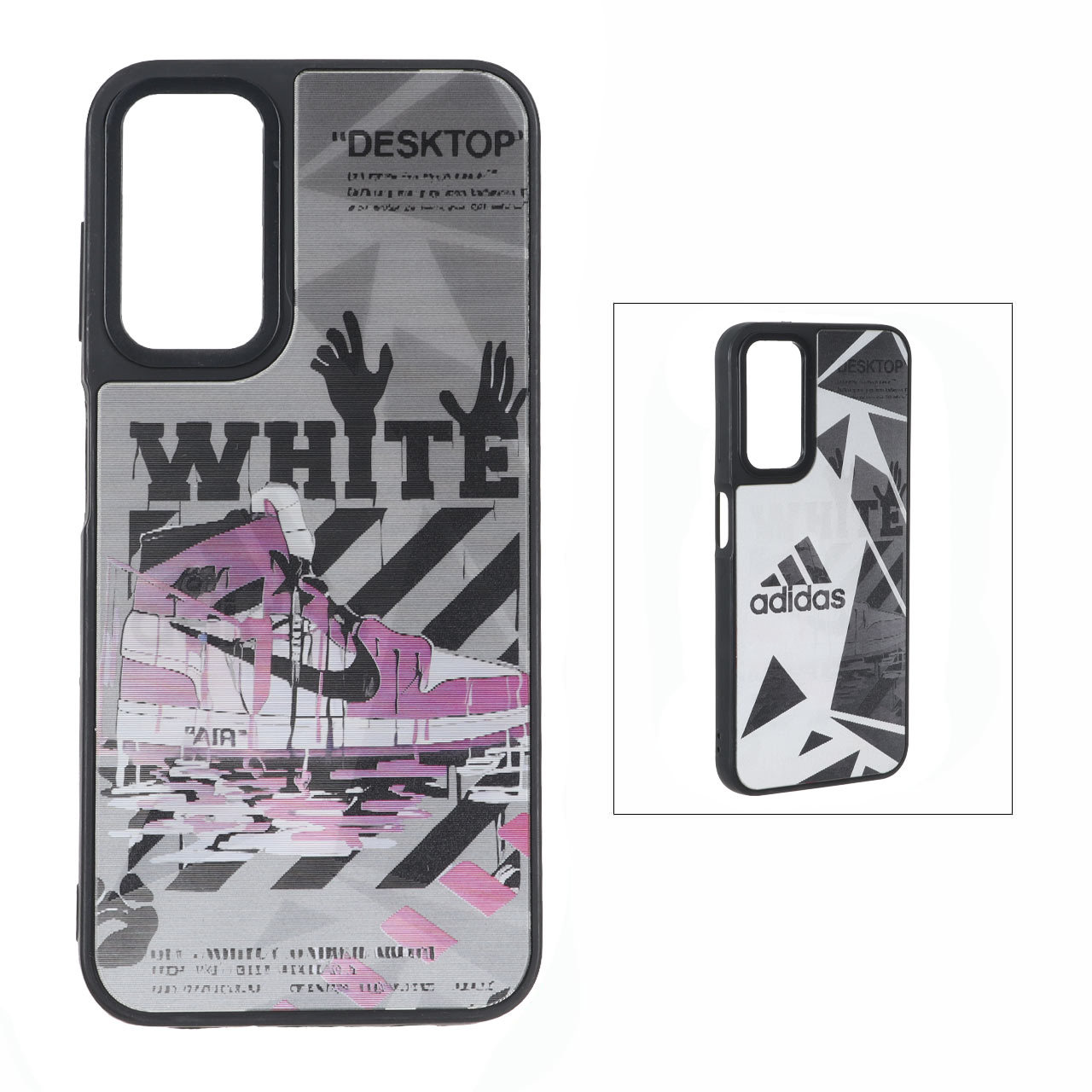 قاب طرح اسنیکر Off-White هولوگرافیک مناسب برای سامسونگ گلکسی A14
