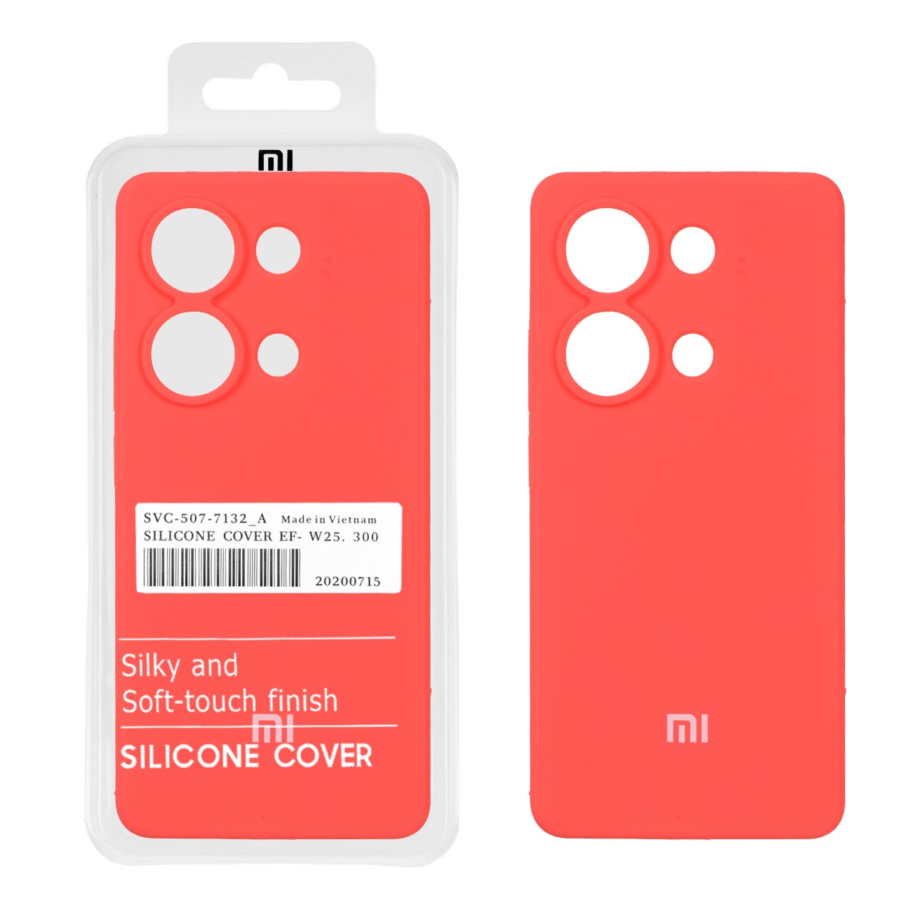قاب سیلیکونی پاک کنی اورجینال درجه یک Xiaomi Redmi Note 14S / Note 13 Pro 4G / M6 Pro 4G - مرجانی (پک اصلی)