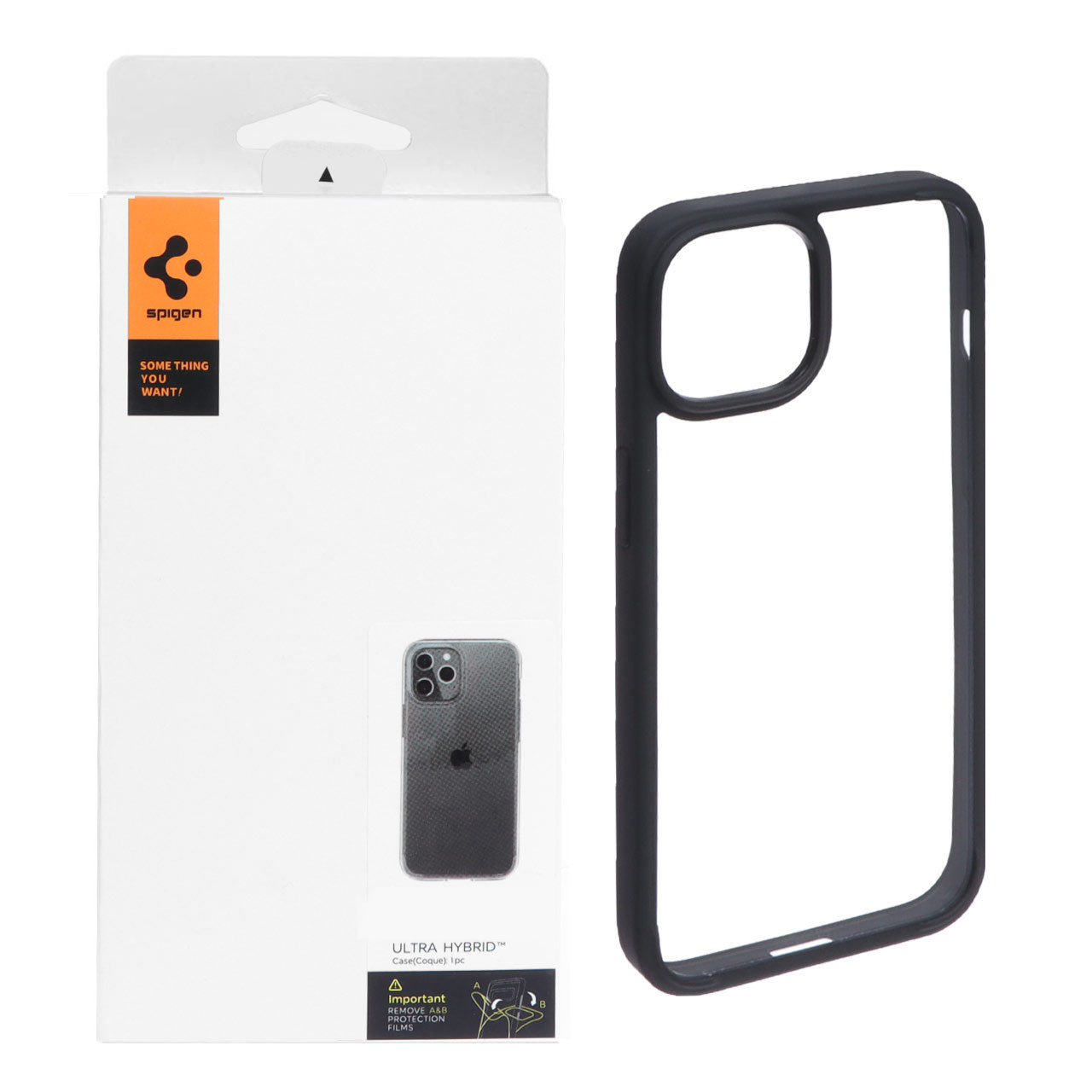 قاب Spigen Ultra Hybrid شفاف مشکی مناسب برای آیفون 13 و آیفون 14