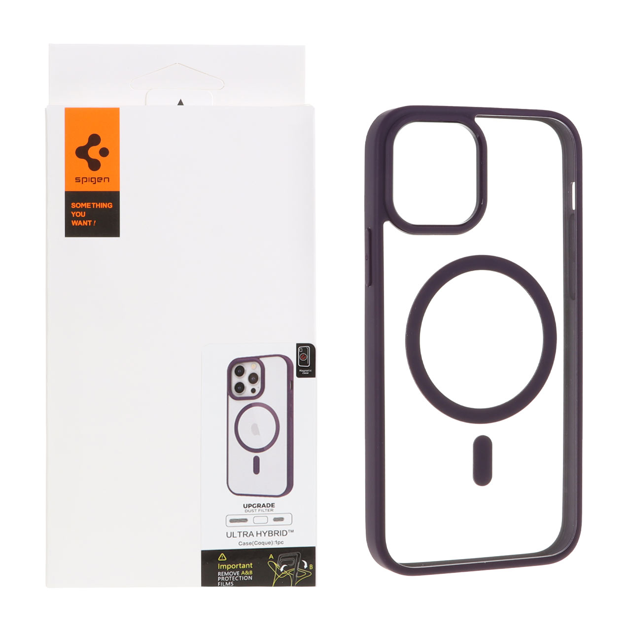 قاب مگ سیف Spigen Ultra Hybrid با توری اسپیکر فلزی مناسب برای آیفون ۱۲ و آیفون ۱۲ پرو بنفش