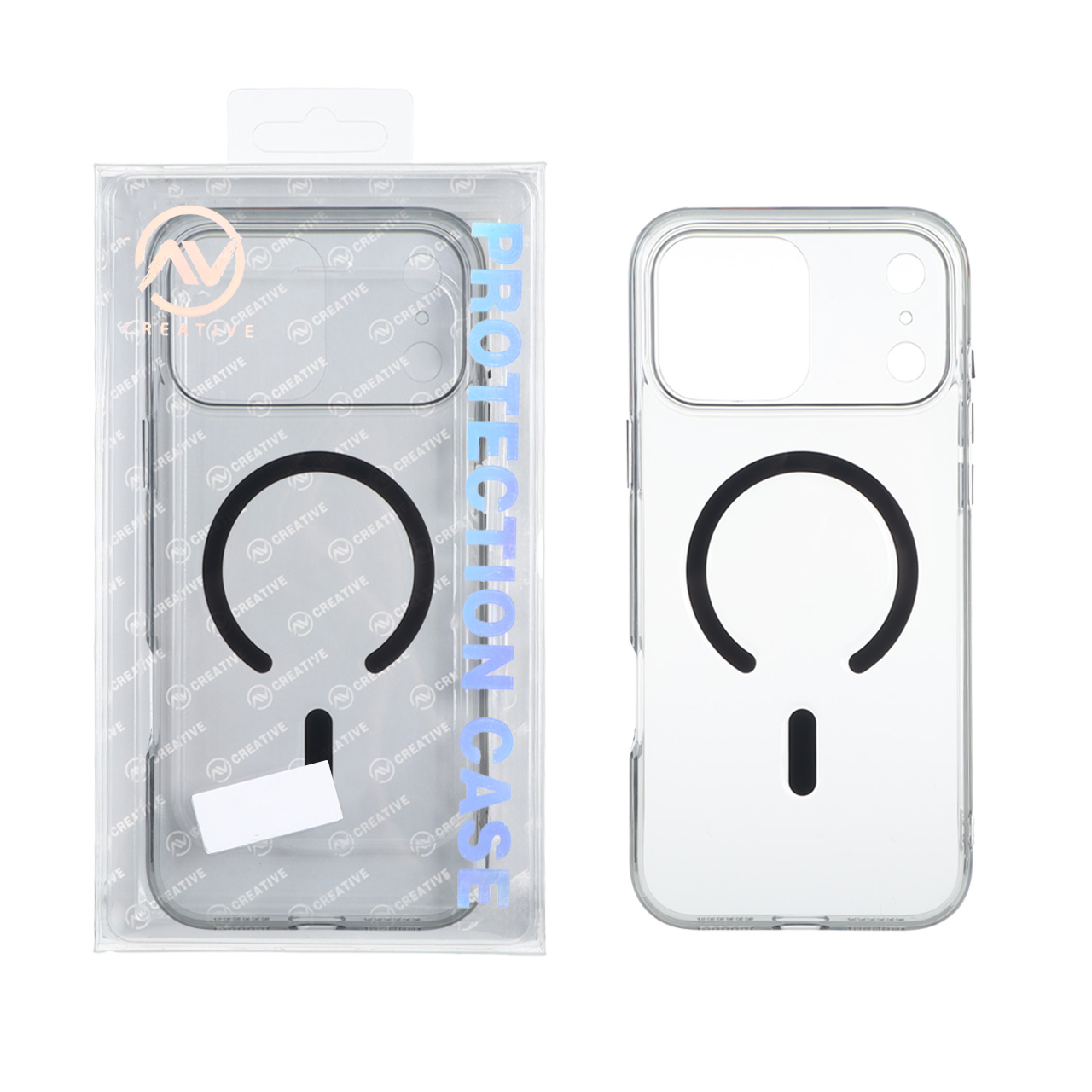 قاب اورجینال AV شفاف کریستالی Magsafe مدل Apple iPhone 17 Pro Max - مشکی (پک دار)