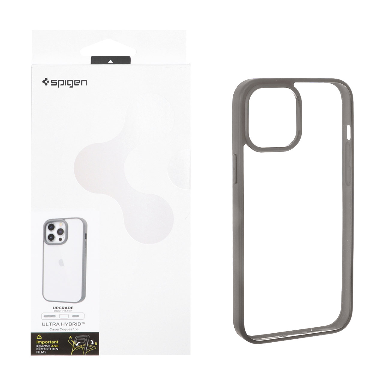 قاب اورجینال Spigen مدل Ultra Hybrid با توری اسپیکر فلزی طوسی مناسب برای آیفون 12 پرو مکس