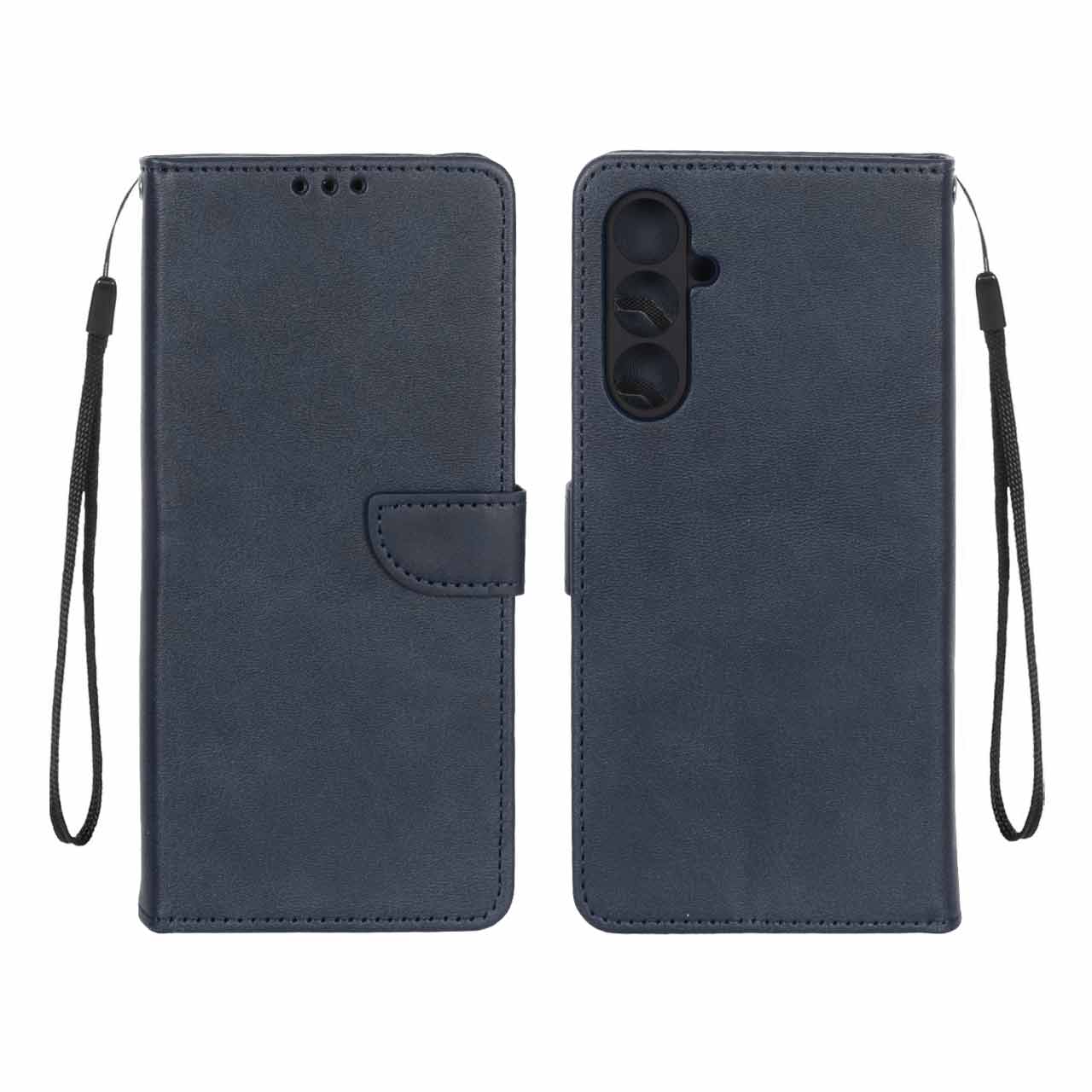 کیف چرمی موبایل مگنتی محافظ لنزدار Samsung Galaxy A54 - سرمه ای