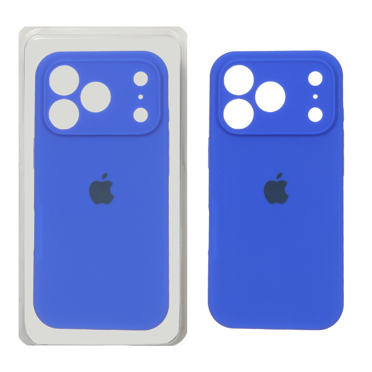 قاب سیلیکونی محافظ لنزدار اورجینال Apple iPhone 17 Pro - آبی کاربنی (پک دار)