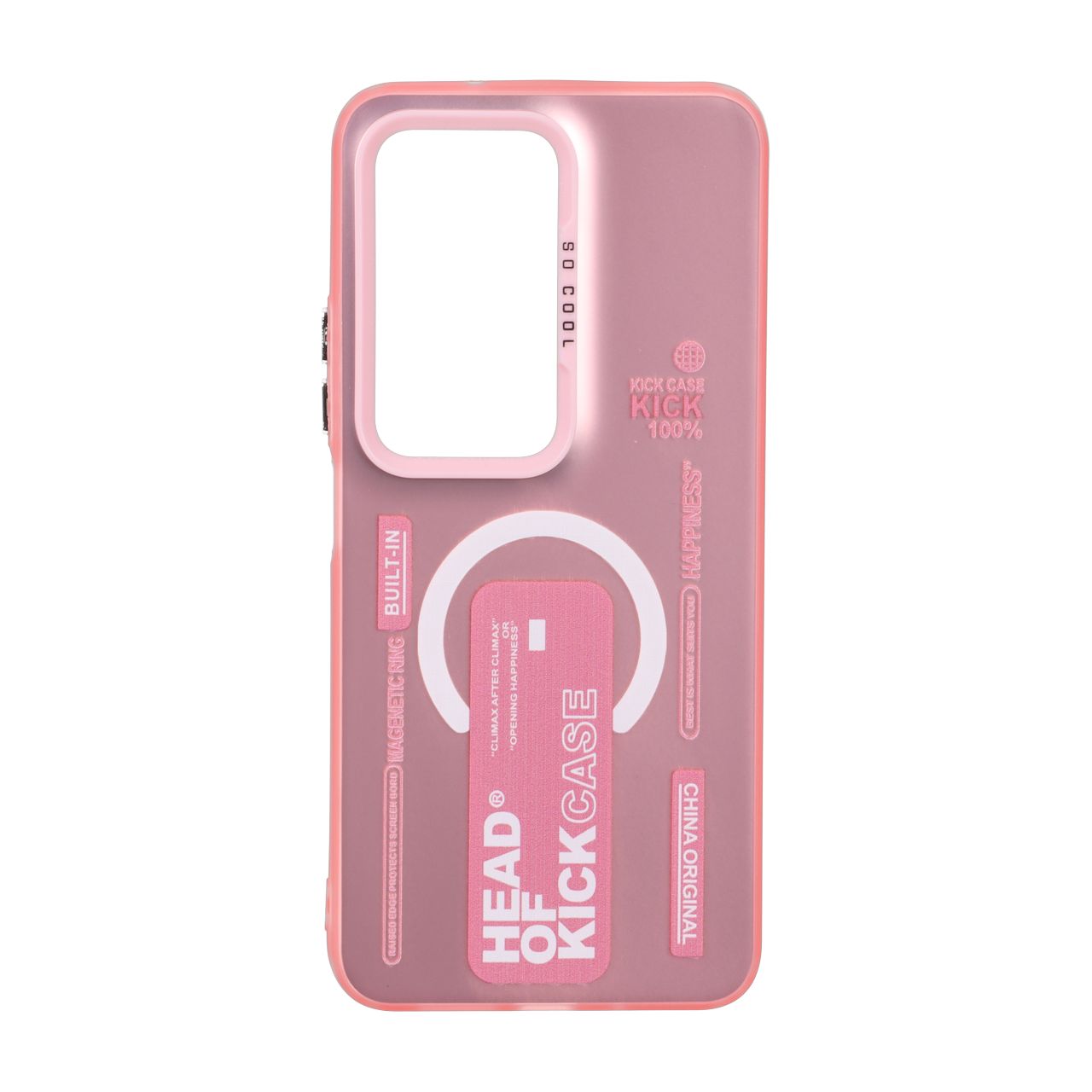 قاب SO COOL طرح مگ سیف Kick Case صورتی مناسب برای شیائومی ردمی ۱۵ 4G