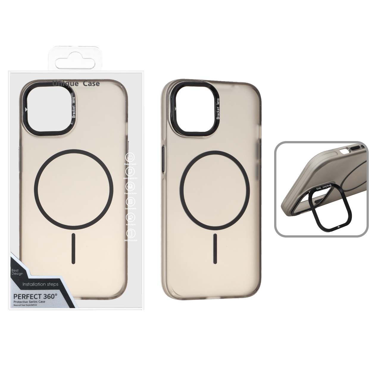 قاب طرح Bracket Lens مات MagSafe لنز استندشو مناسب برای آیفون 13 و آیفون 14