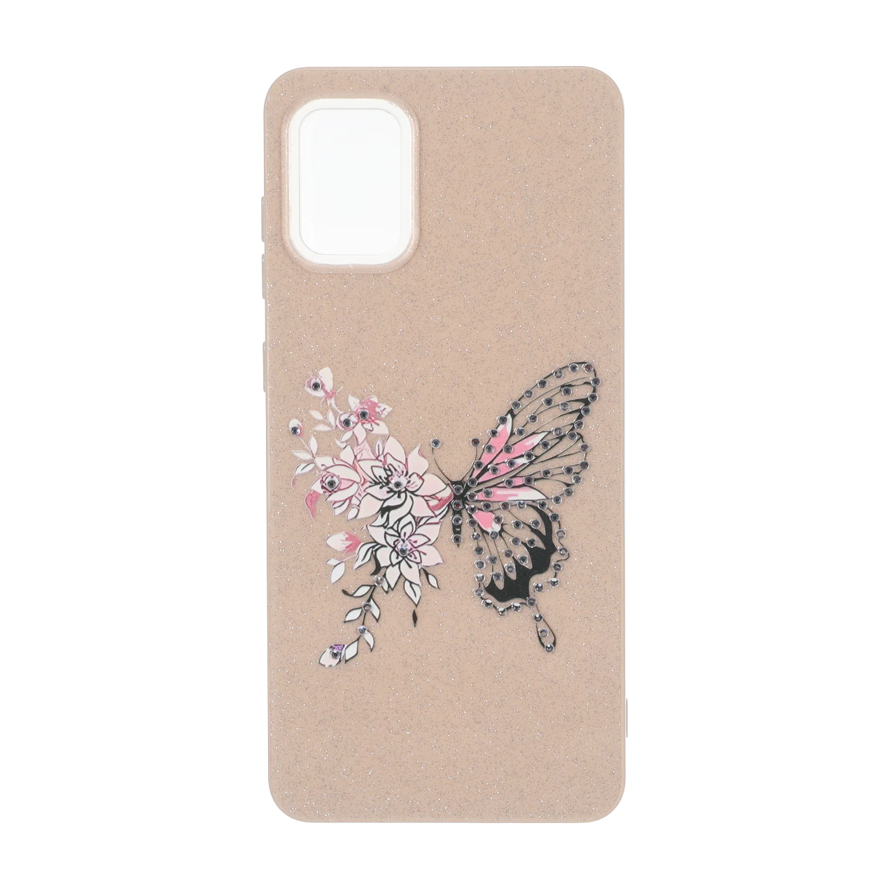 قاب اکلیلی ButterFly نگین دار Samsung Galaxy A31 - نسکافه ای