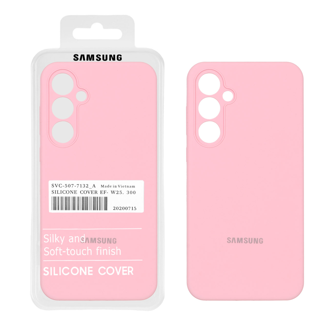قاب سیلیکونی پاک کنی اورجینال درجه یک Samsung Galaxy A35 - صورتی (پک دار)