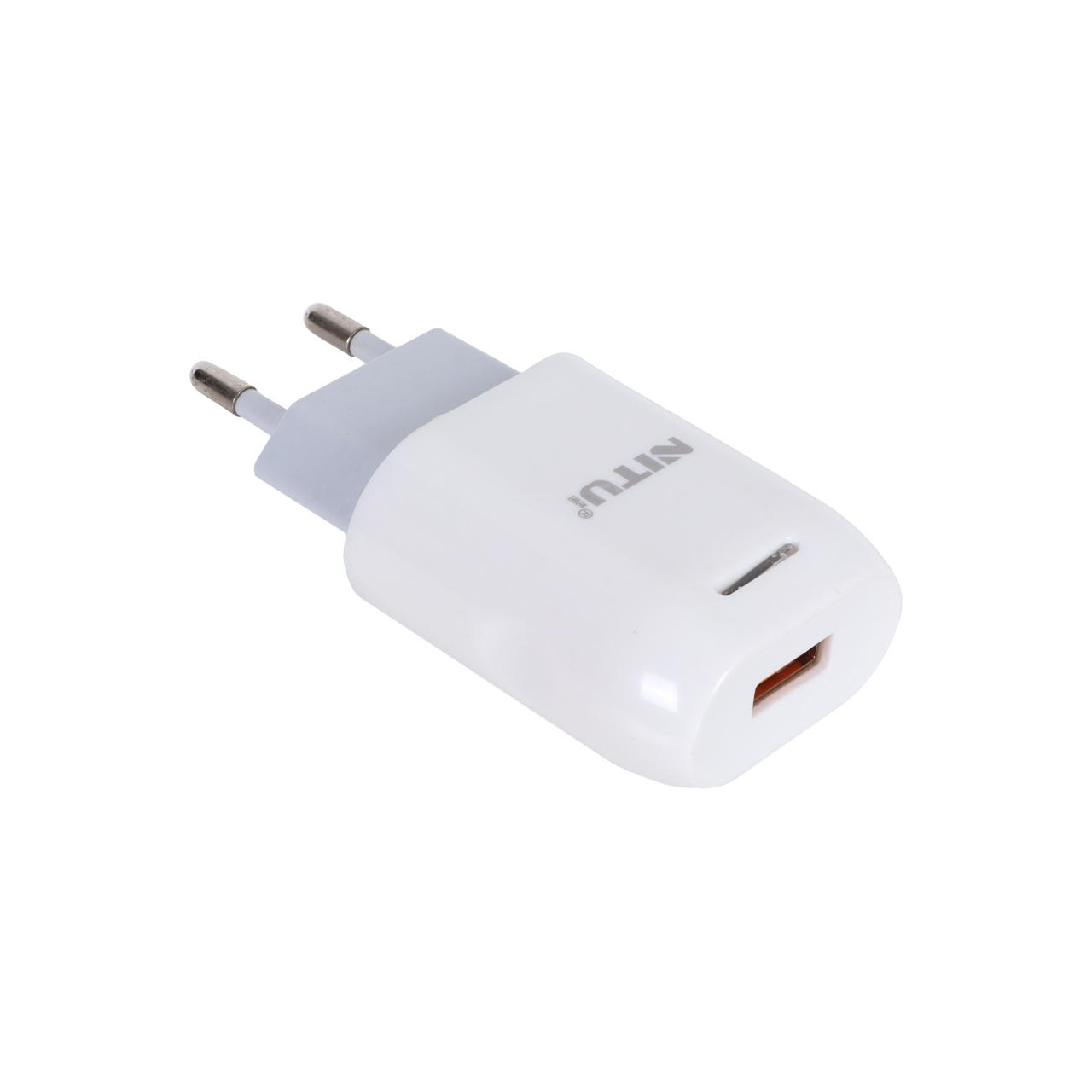 شارژر دیواری فست Nitu مدل NT-TC033 12W سفید به همراه کابل لایتنینگ