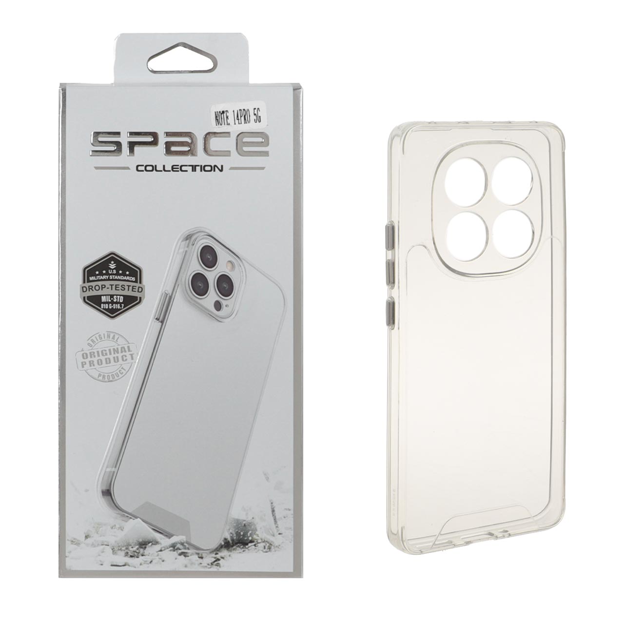 قاب اورجینال Space شفاف محافظ مناسب برای شیائومی ردمی نوت 14 پرو 5G، ردمی نوت 14 پرو پلاس 5G و پوکو ایکس 7 5G