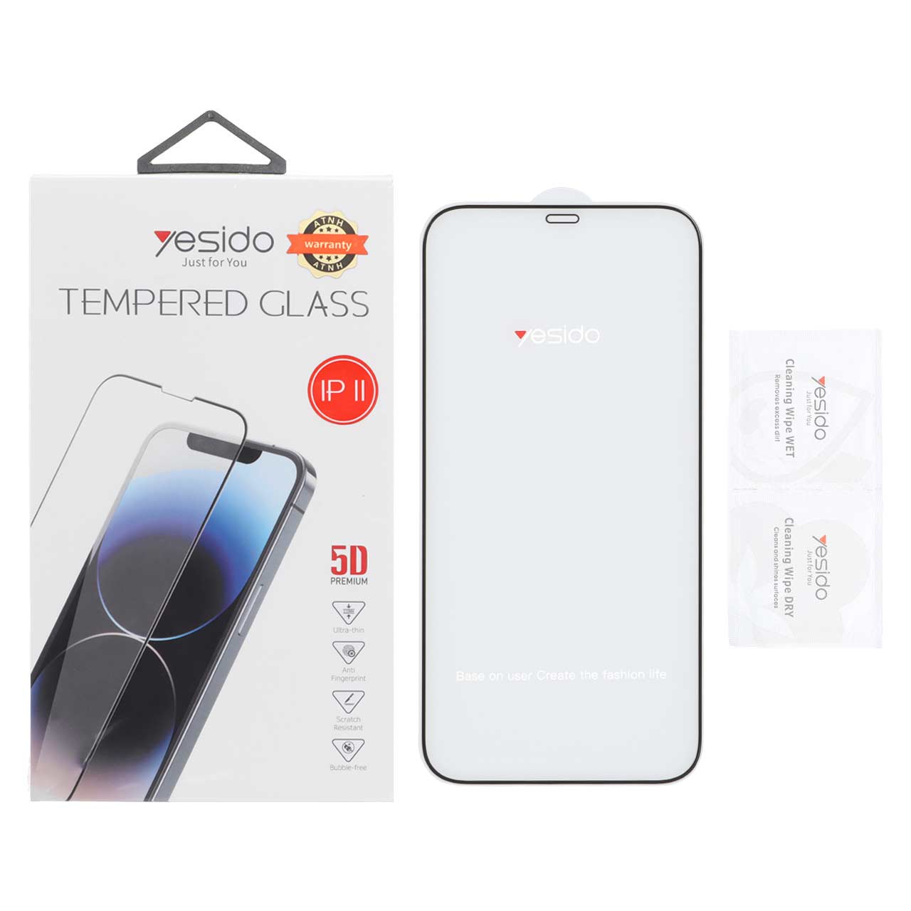محافظ صفحه نمایش شیشه‌ای Yesido 5D Premium پک‌دار مناسب برای آیفون 12 پرو مکس