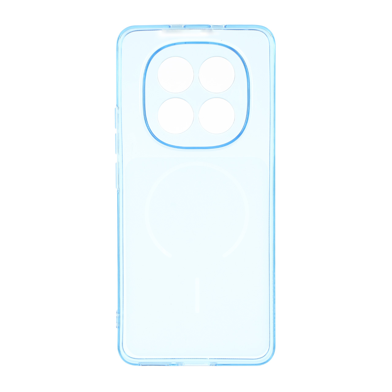 قاب ژله ای شفاف مستطیلی طرح مگ سیف محافظ لنزدار Xiaomi Redmi Note 15 / Poco M8 5G - آبی