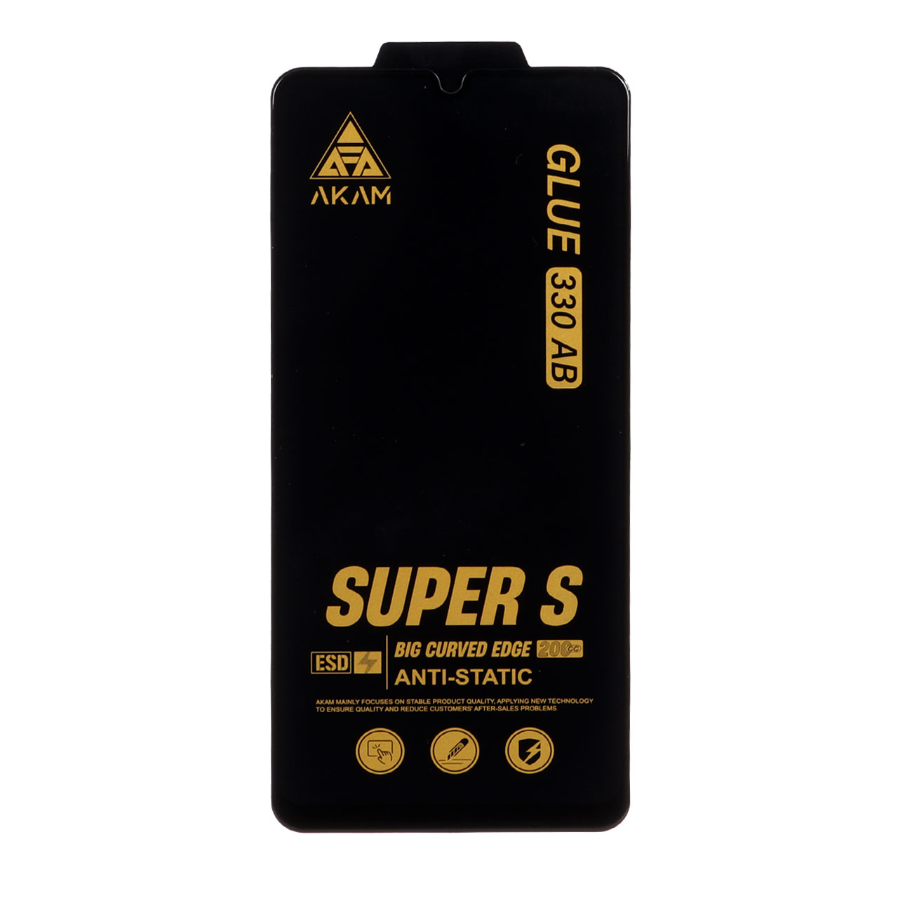 محافظ صفحه نمایش شیشه ای فول کاور Super S AKAM با چسب 330 مناسب برای سامسونگ گلکسی A31, A32 4G, A33 5G, A22 4G, F22 4G, M22, M32 4G
