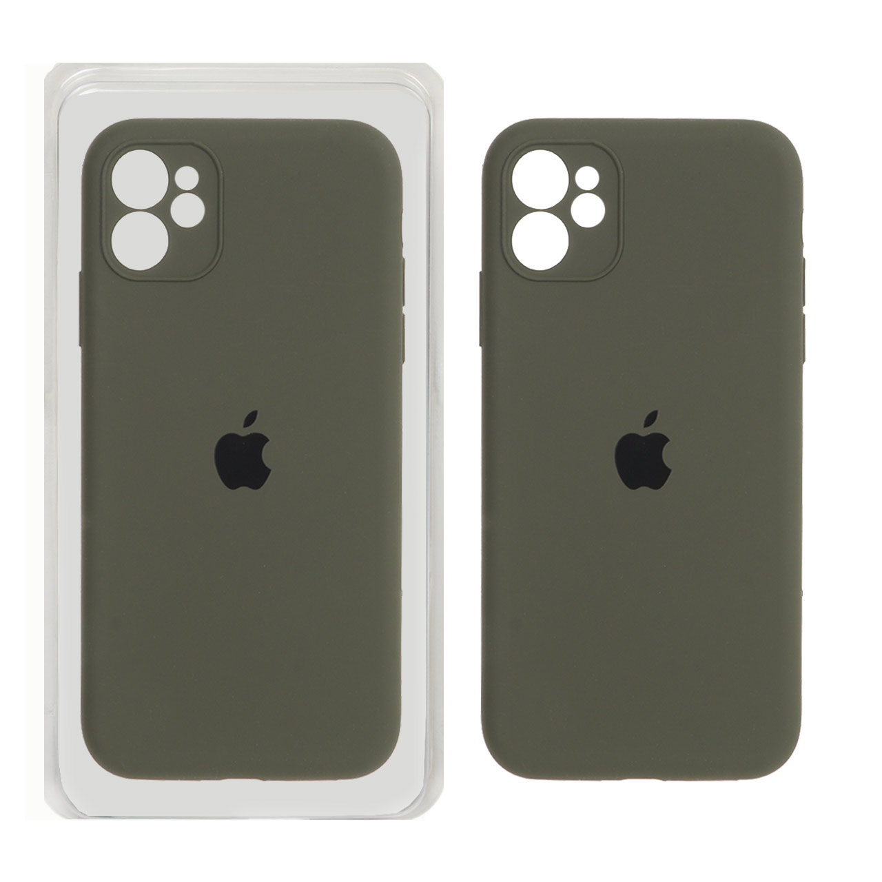 قاب سیلیکونی پاک کنی اورجینال ++A مدل Apple iPhone 11 - سبز زیتونی (پک دار)