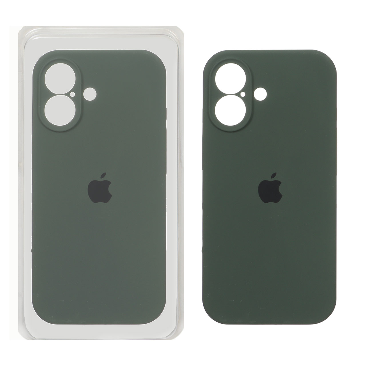 قاب سیلیکونی پاک کنی محافظ لنزدار اورجینال Apple iPhone 17 - سبز تیره