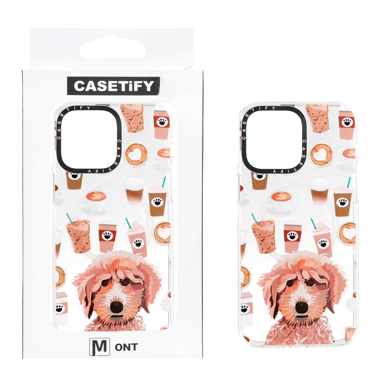 قاب مگ سیف شفاف طرح سگ و قهوه Casetify مناسب برای آیفون 14 پرو مکس