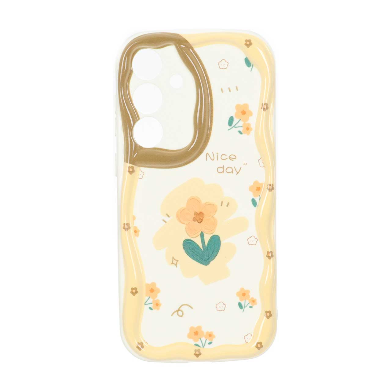 قاب کنگره ای ژله ای طرح دار محافظ لنزدار مناسب برای Samsung Galaxy S25 FE