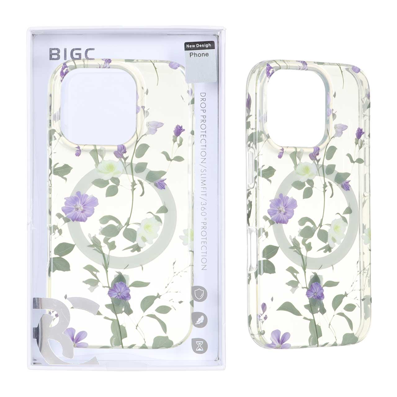 قاب طرح Flower مگ سیف BIGC مناسب برای آیفون 16 پرو