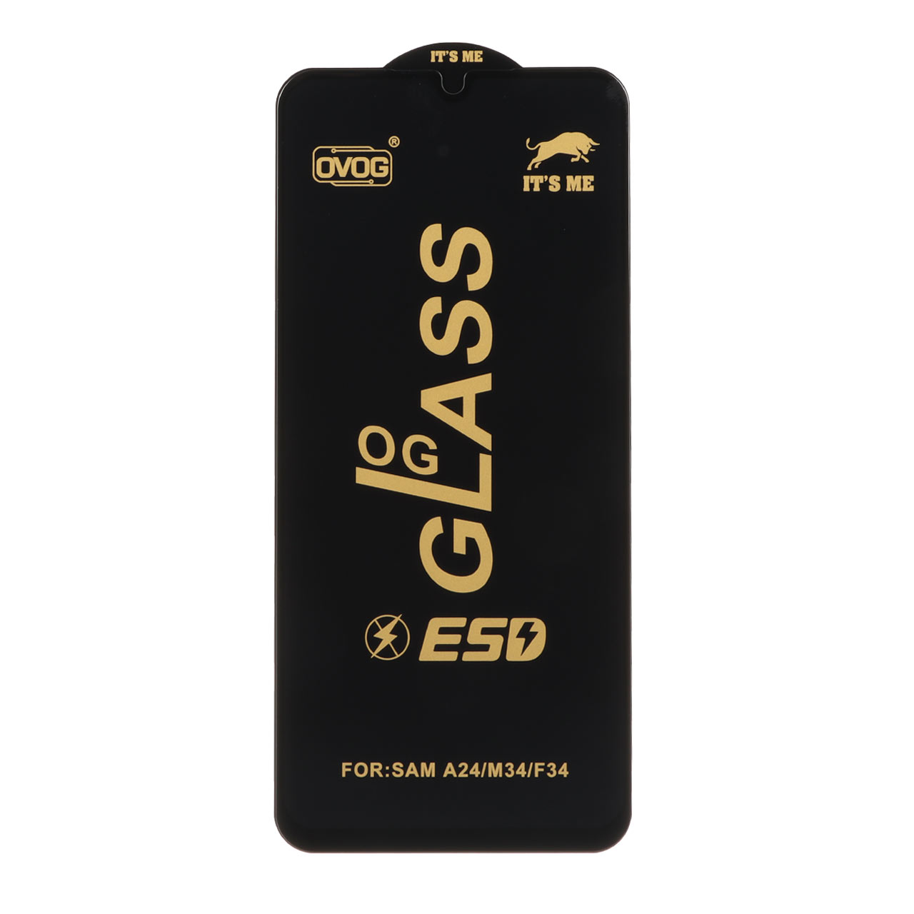 محافظ صفحه نمایش شیشه ای فول کاور OG ESD OVOG مناسب برای سامسونگ A15, A25, A24, M34, F34 - مشکی