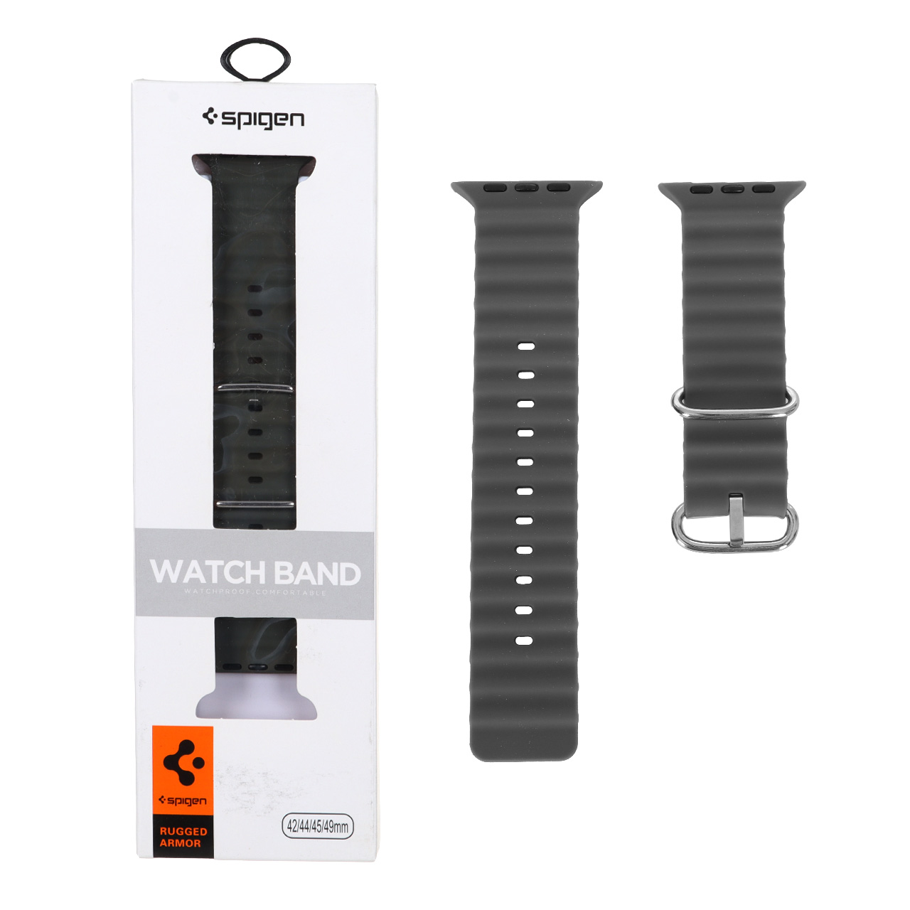 بند ساعت اسپيگن Spigen Ocean Rugged Armor خاکستری مناسب برای اپل واچ سایز 42/44/45/46/49 میلی‌متر