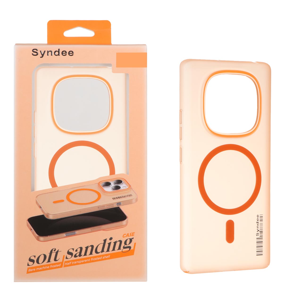 قاب پشت مات مگ‌سیف Syndee نارنجی مناسب برای شیائومی ردمی نوت ۱۴ پرو 4G
