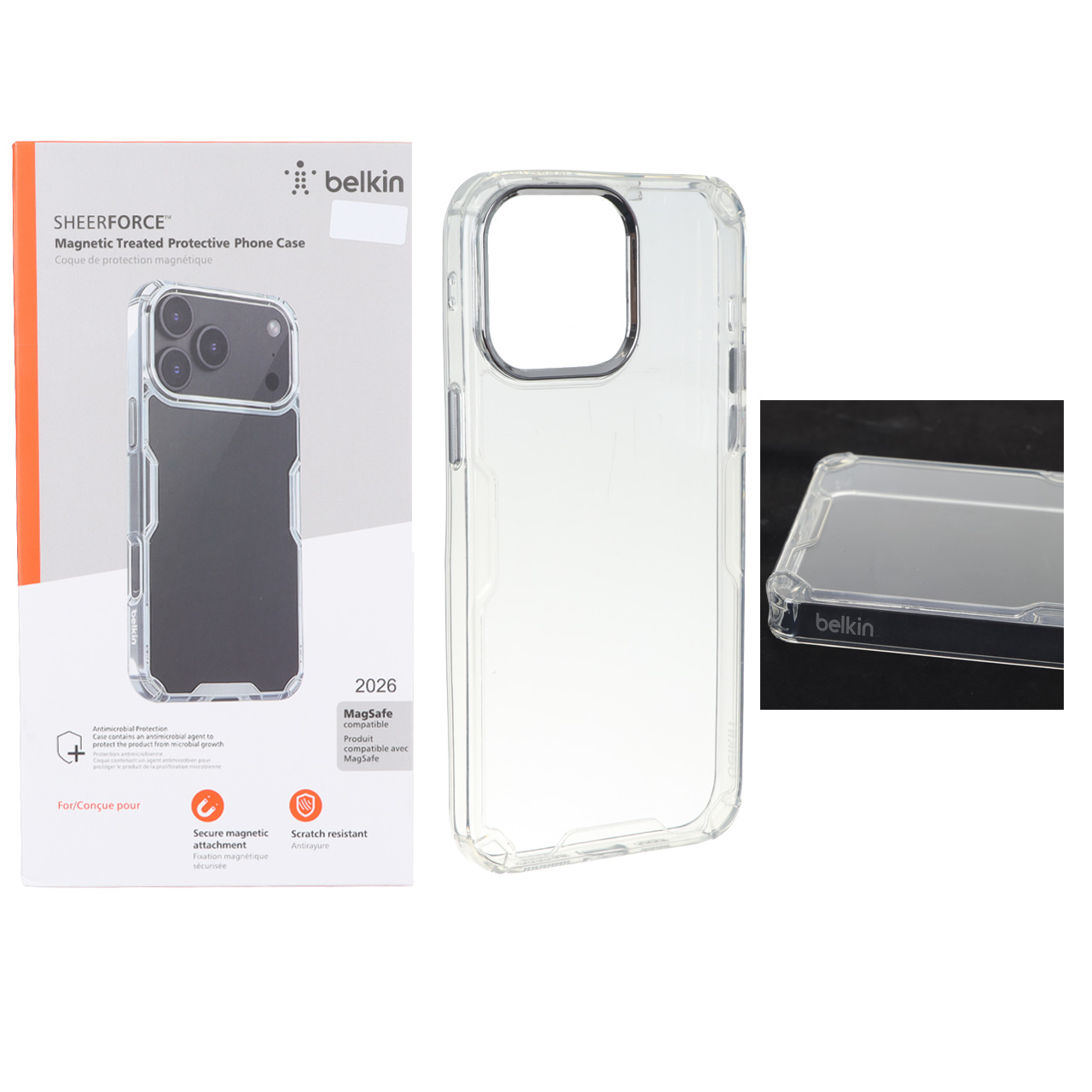 قاب اورجینال Belkin ایربگ دار شفاف Apple iPhone 15 Pro Max (پک دار)