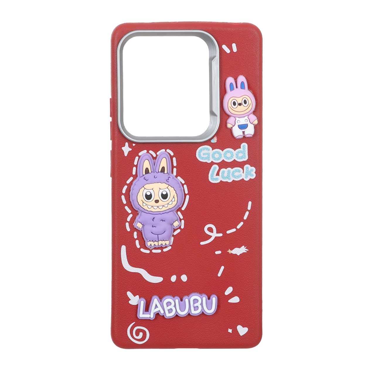 قاب طرح Labubu سیلیکونی محافظ لنز سیلور مناسب برای شیائومی ردمی نوت 14 اس / نوت 13 پرو 4G / پوکو ام 6 پرو 4G