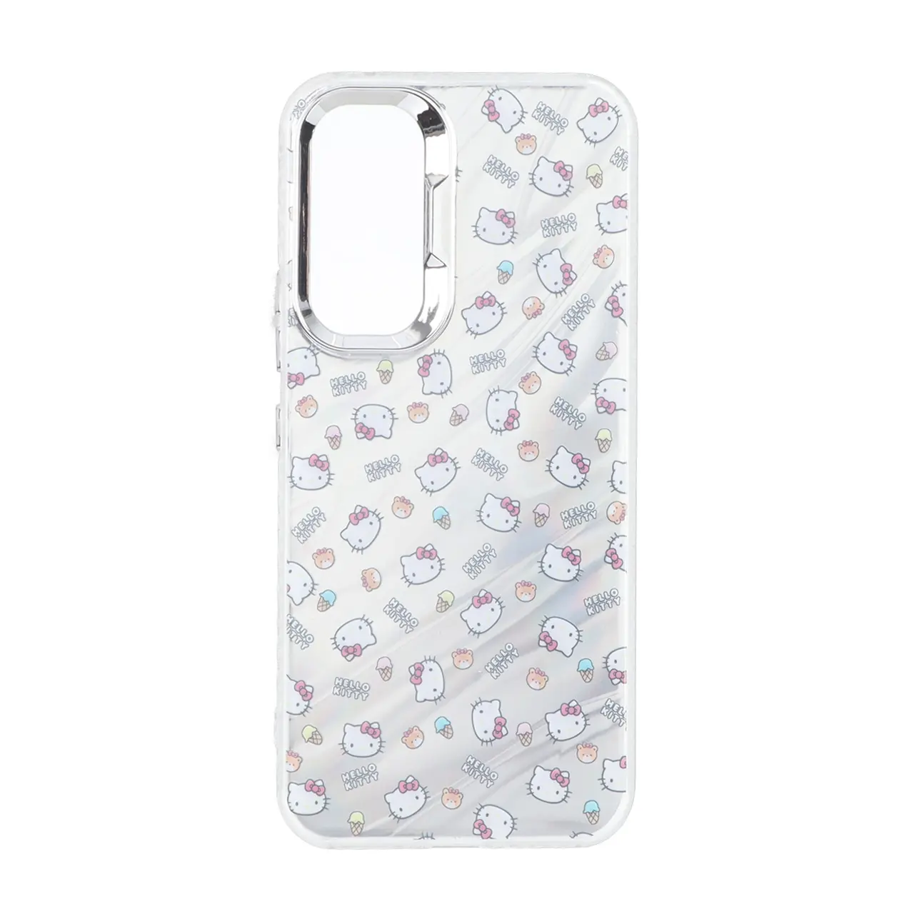 قاب Pucker هفت رنگ دور ژله ای مات لنز کروم Samsung Galaxy A54 - طرح 197