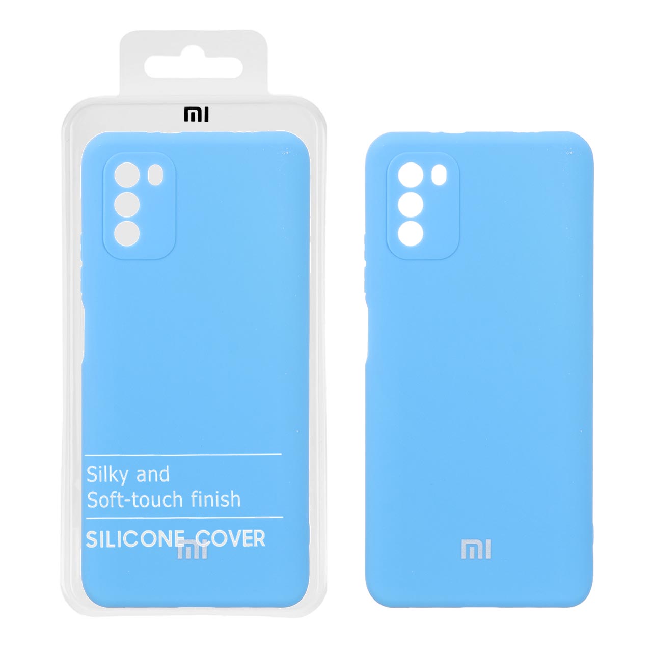 قاب نیو سیلیکون محافظ لنزدار RFF مدل Xiaomi Poco M3 - آبی (پک دار)